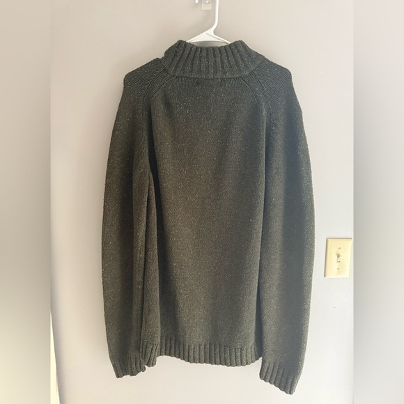 VTG Eddie Bauer Wool Blend Knit Pullover Henley Sweater Men’s SZ L Tall Green - Picture 5 of 7
